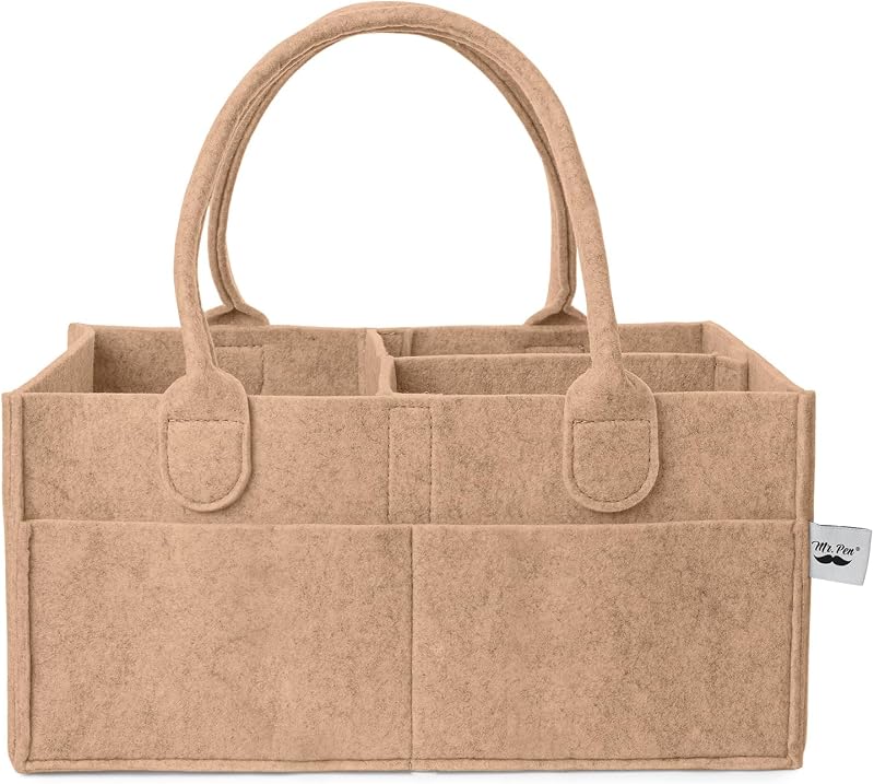 Mr. Pen- Baby Diaper Caddy Organizer, Earthy Clay | Nursery Storage Bin and Car Organizer for Diapers and Baby Wipes