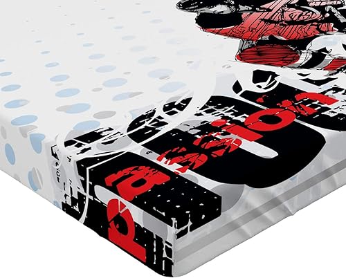 Miniatura 3 de Ambesonne Sábana bajera ajustable de hockey, arte de un portero jugando deportes apasionado tema de juego profesional, ropa de cama de tela