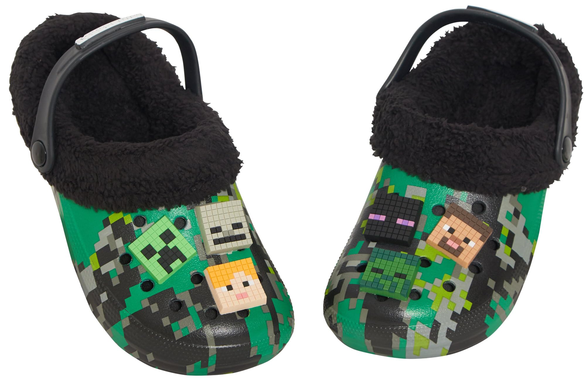 Minecraft Zuecos con forro polar de piel extraíble + 6 dijes de personajes para todas las estaciones