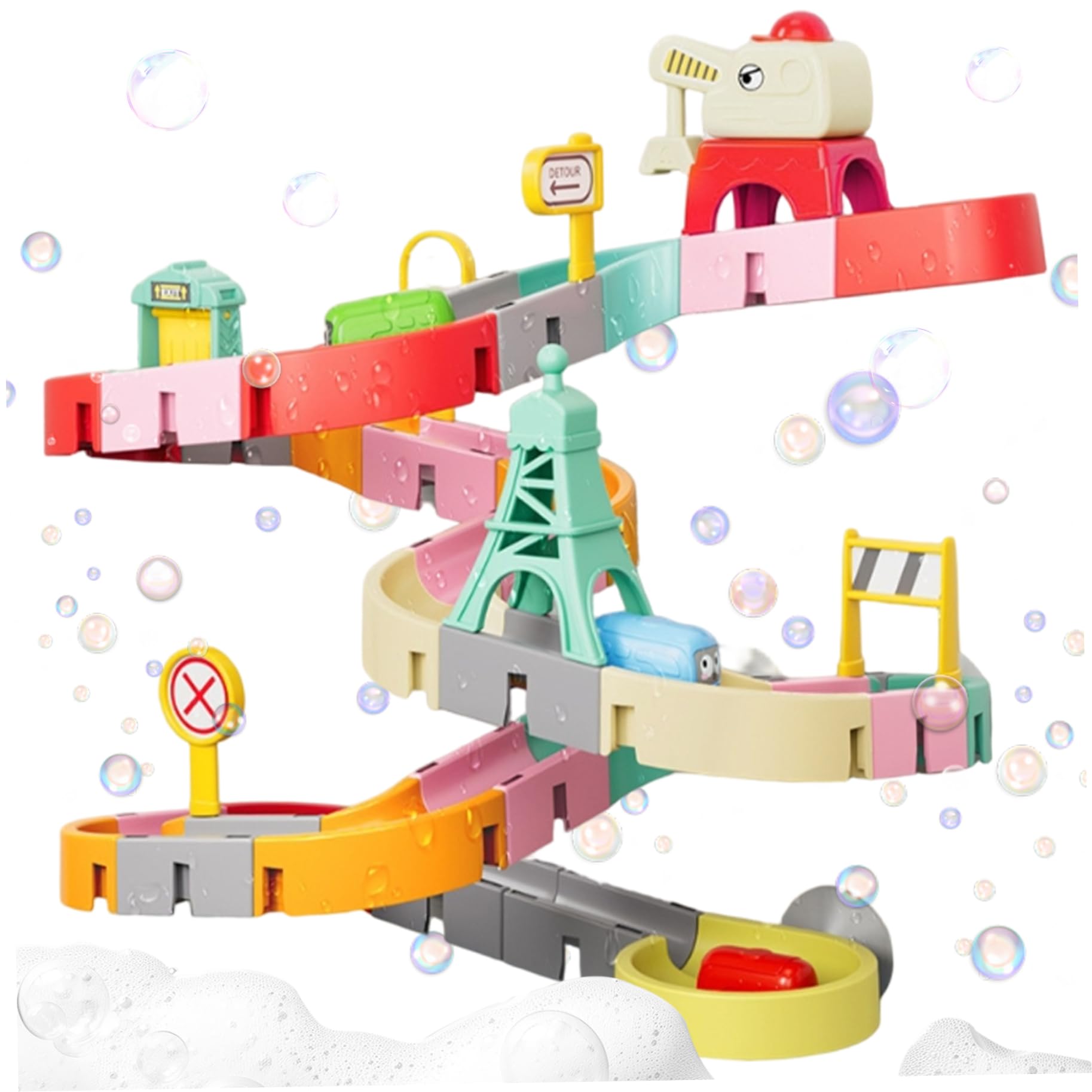 Juguetes Bath, construcción de vías de Pared Jugues de baño para niños con Taza de succión, Divertido Regalo de cumpleaños de Kit de Bricolaje para niños y niñas de 4 a 8 años
