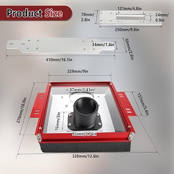 Router Sled Slide Connector with Dust Collection fit for 20mm Linear Rails and SBR20UU SCS20UU Slides, Router Sled Mill Accessories with Acrylic Base Plate Compatible with Most Routers