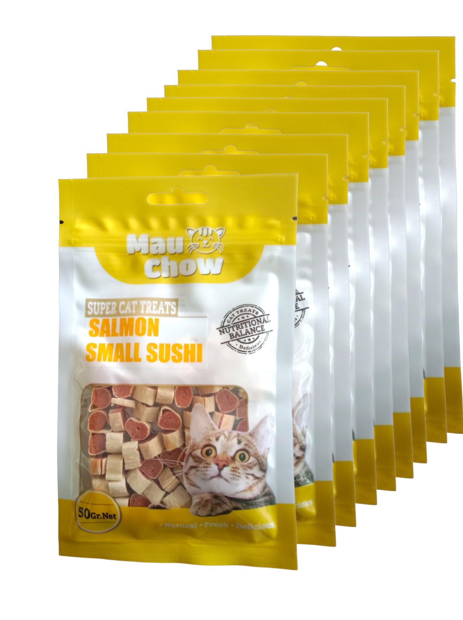 MauChow Cat Treats, Salmon Small Sushi,Rich Protein Low Fat, Highly Digestible Healthy Cat Treat,Healthy Snacks, Dry Savory 50g (Pack of 9) (B0CCSFTW3P) Amazon Price History, Amazon Price Tracker