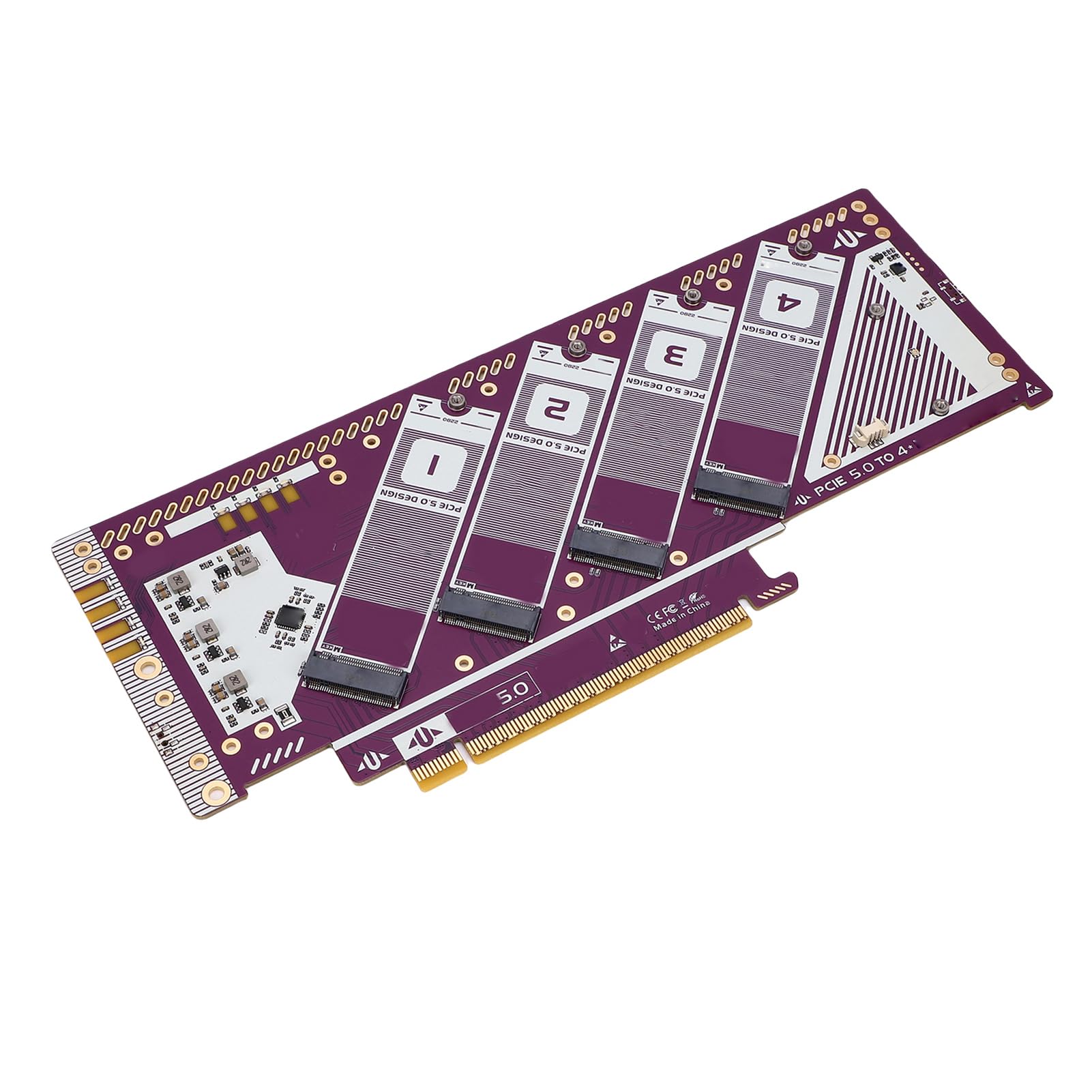 SUNGOOYUE PCIE 5.0 NVME M.2 Adattatore Scheda, X16 Slot su NVME SSD Extension Card Desktop Aggiornamento del Computer Desktop per PC da Gioco e Modifica Video