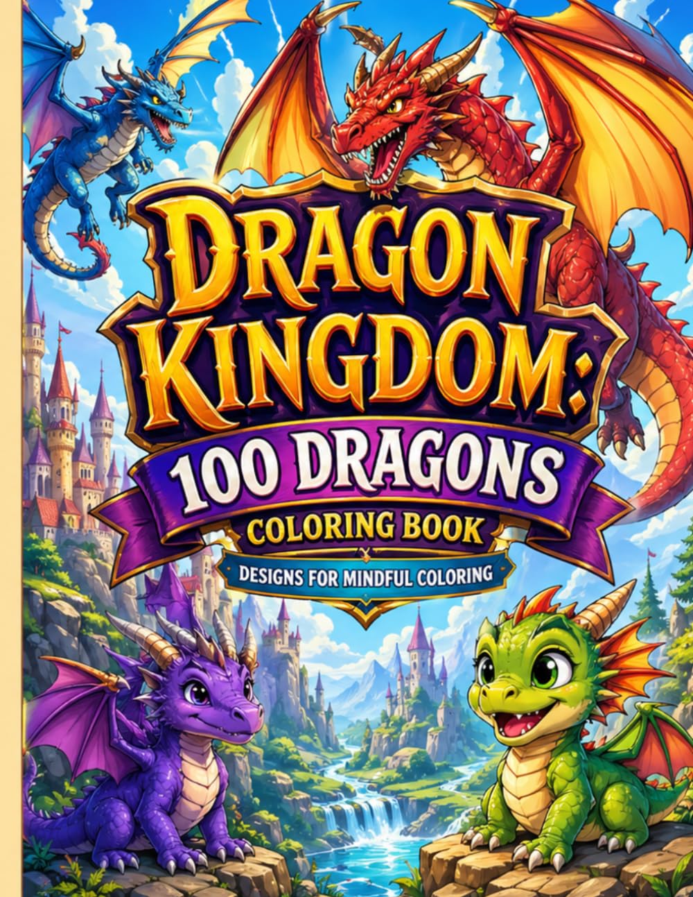 Dragon Kingdom: 100 Dragons Coloring Book