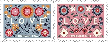 Love 2022 Forever First Class Postage Stamps -- Valentine, Wedding, Celebration, Anniversary, Romance, Party -- 1 Sheet, 20 Stamps --