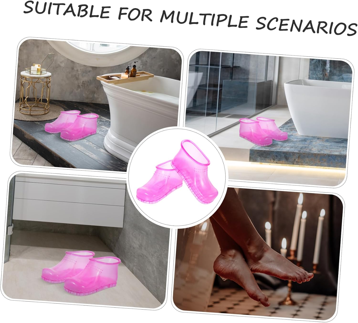 1pair Foot Bath Shoes for Adults Portable Foot Massage Soakers for Home and Spa Use Non- Design