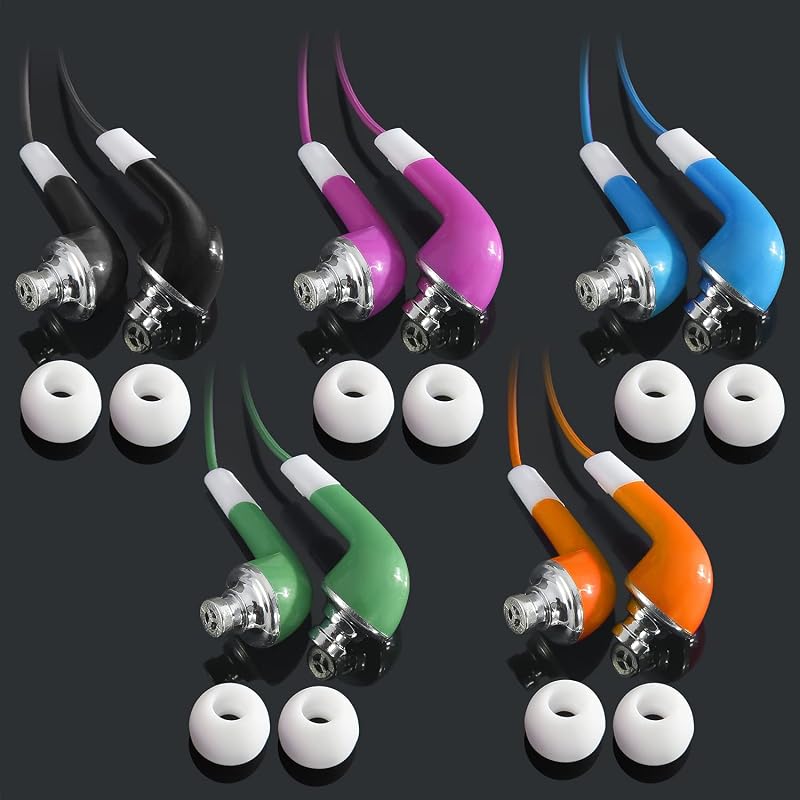 SP SOUNDPRETTY Bulk Kids Earbuds Individually Packaged Classroom 100 Pack Multi Color Earphones Headphones for Children Students Schools Libraries Hospitals image 5