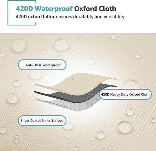 Miniatura 4 de Cubierta colgante para columpio de porche, 420D, impermeable, para exteriores, para patio, jardín, silla colgante de columpio de 56 pulgadas de