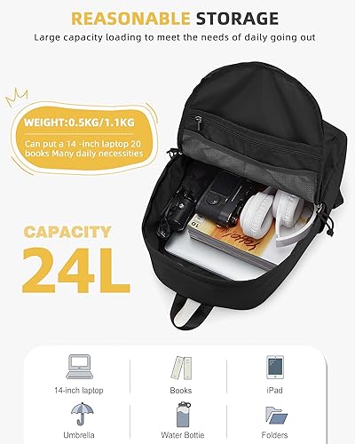 Miniatura 5 de BOXSAM Mochila escolar, G2-negro, Mochila Causal