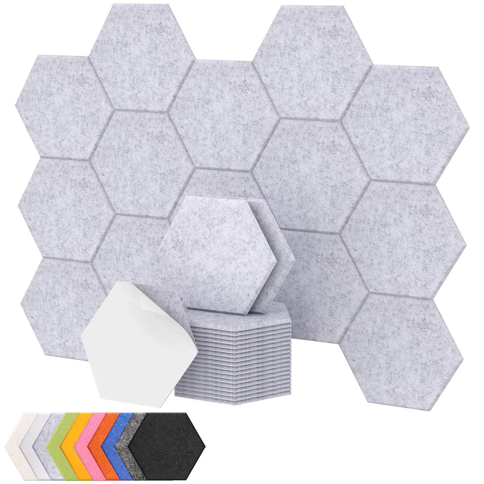 TONOR 18 Pack High Density Hexagon Acoustic Panels for Wall, 12"x 10"x 0.4"