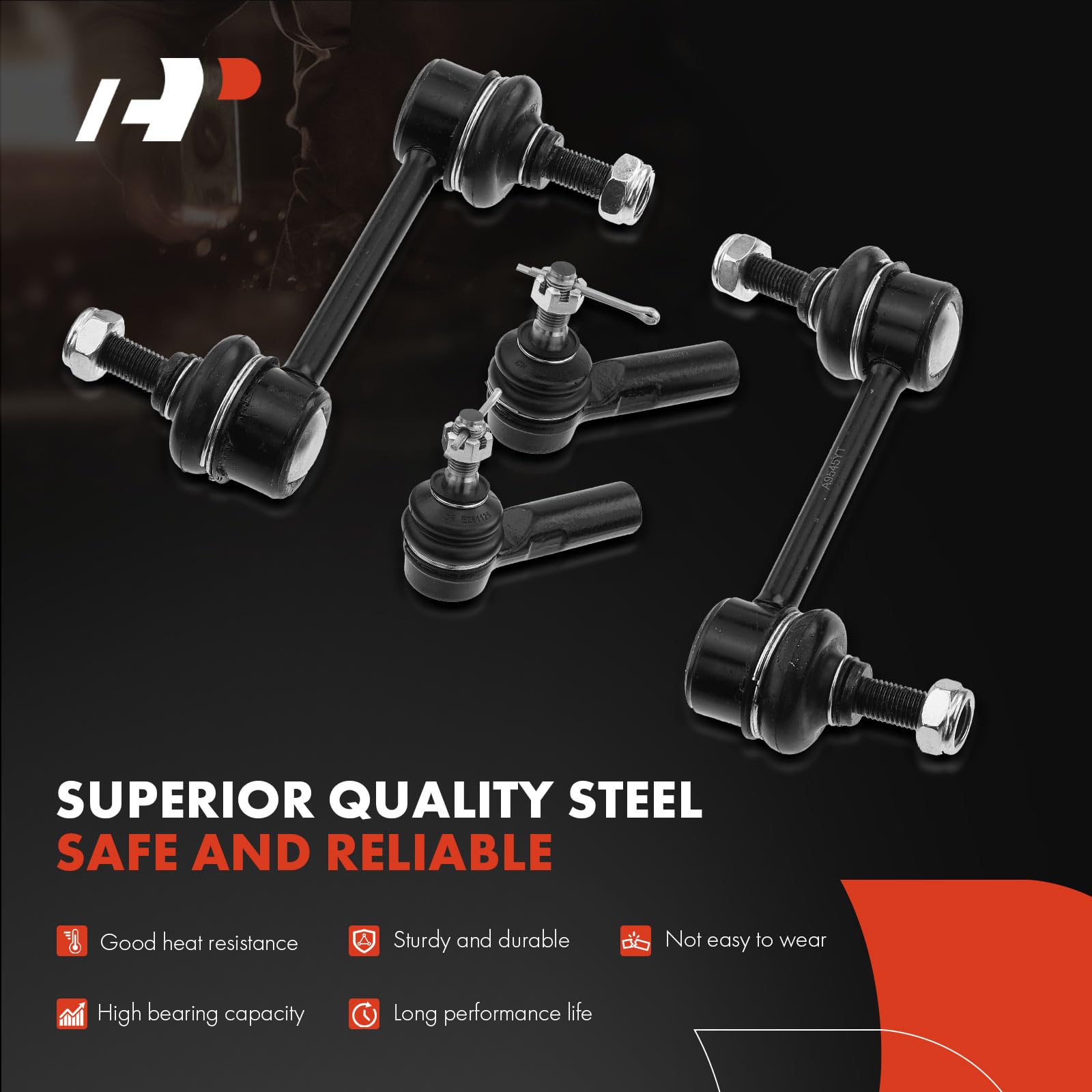 A-Premium Set of 8, Front Lower Ball Joint, Inner Outer Tie Rod