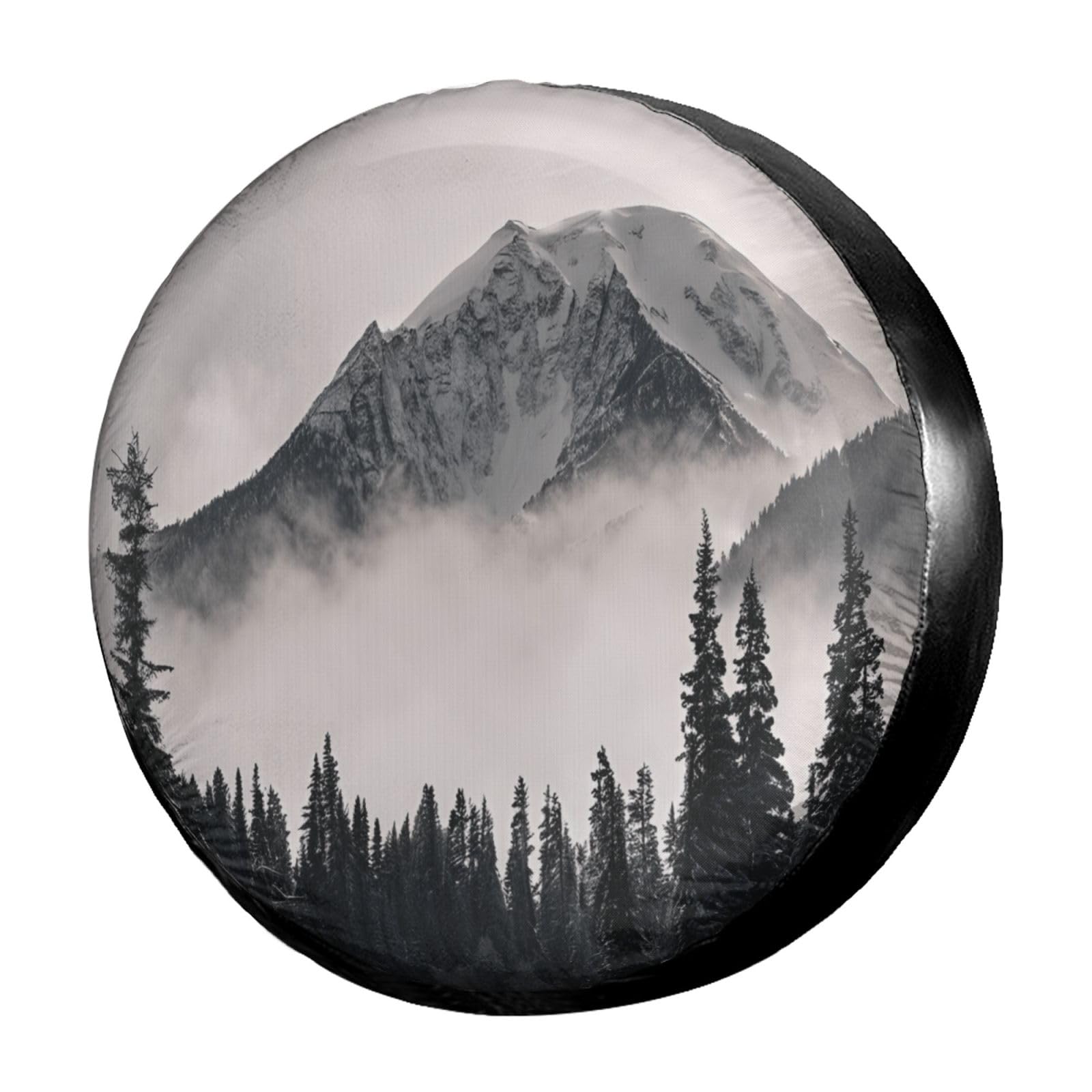 Dujiea Foggy Mountains Spare Tire Cover, Universal Wheel Tire Cover Dust-Proof Tire Protectors for Trailer Rv Van SUV Truck Camper and Many Vehicle 14 15 16 17 Inch