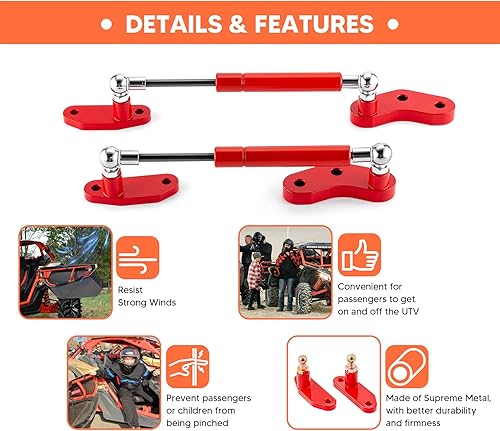 Vista 11 de WeiSen Juego de 4 abridores de puerta X3, amortiguadores de puerta trasera delantera compatibles con Can Am Maverick X3 y Maverick X3 Max 2017-2025