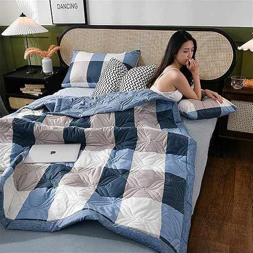 Miniatura 10 de Edredón de verano para cama dobleking lavable, edredón de microfibra que se siente como plumón, edredón ligero ideal para verano, lavable a máquina,