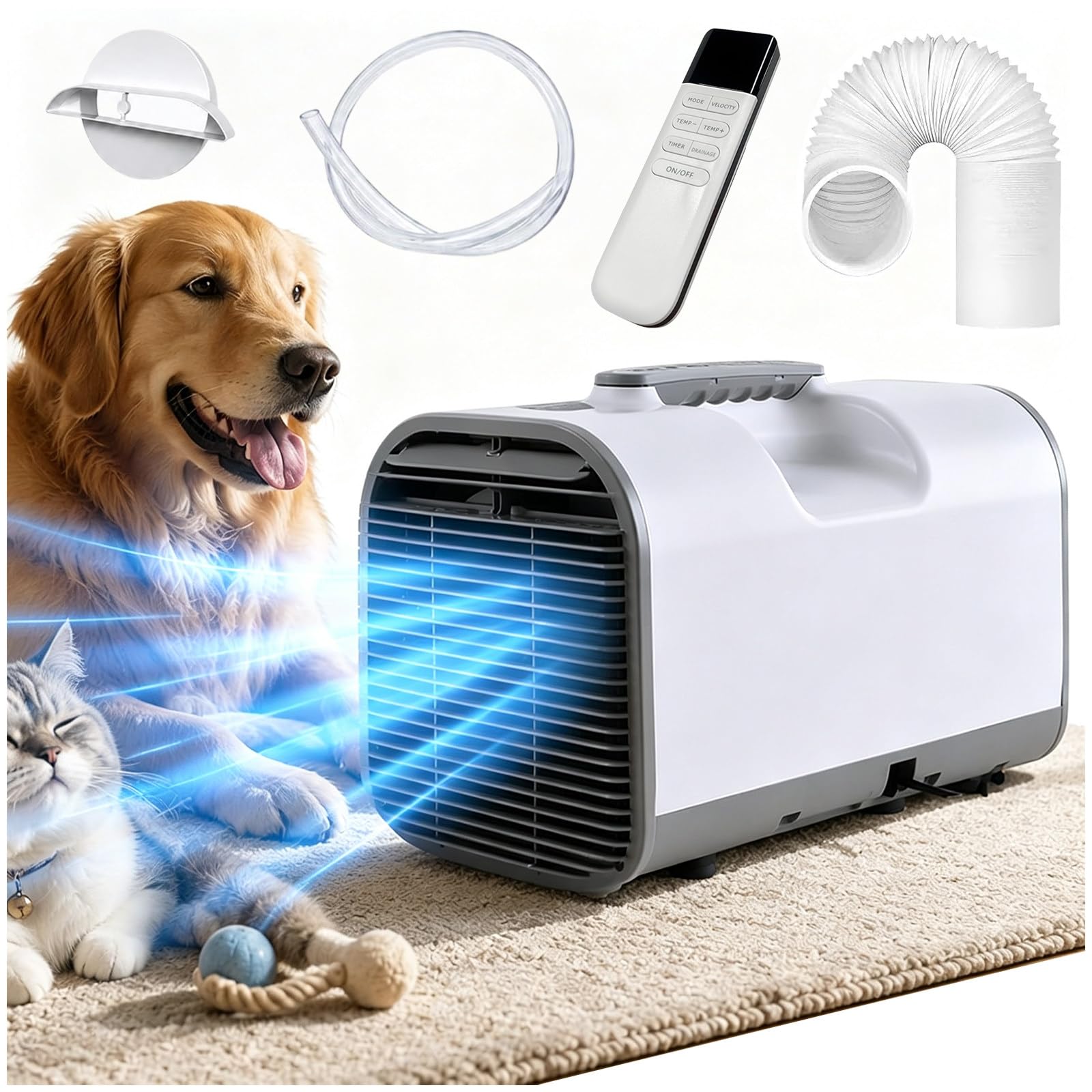 ZEEKYFOR Portable Camping Tent Air Conditioner with Remote Control 5100BTU