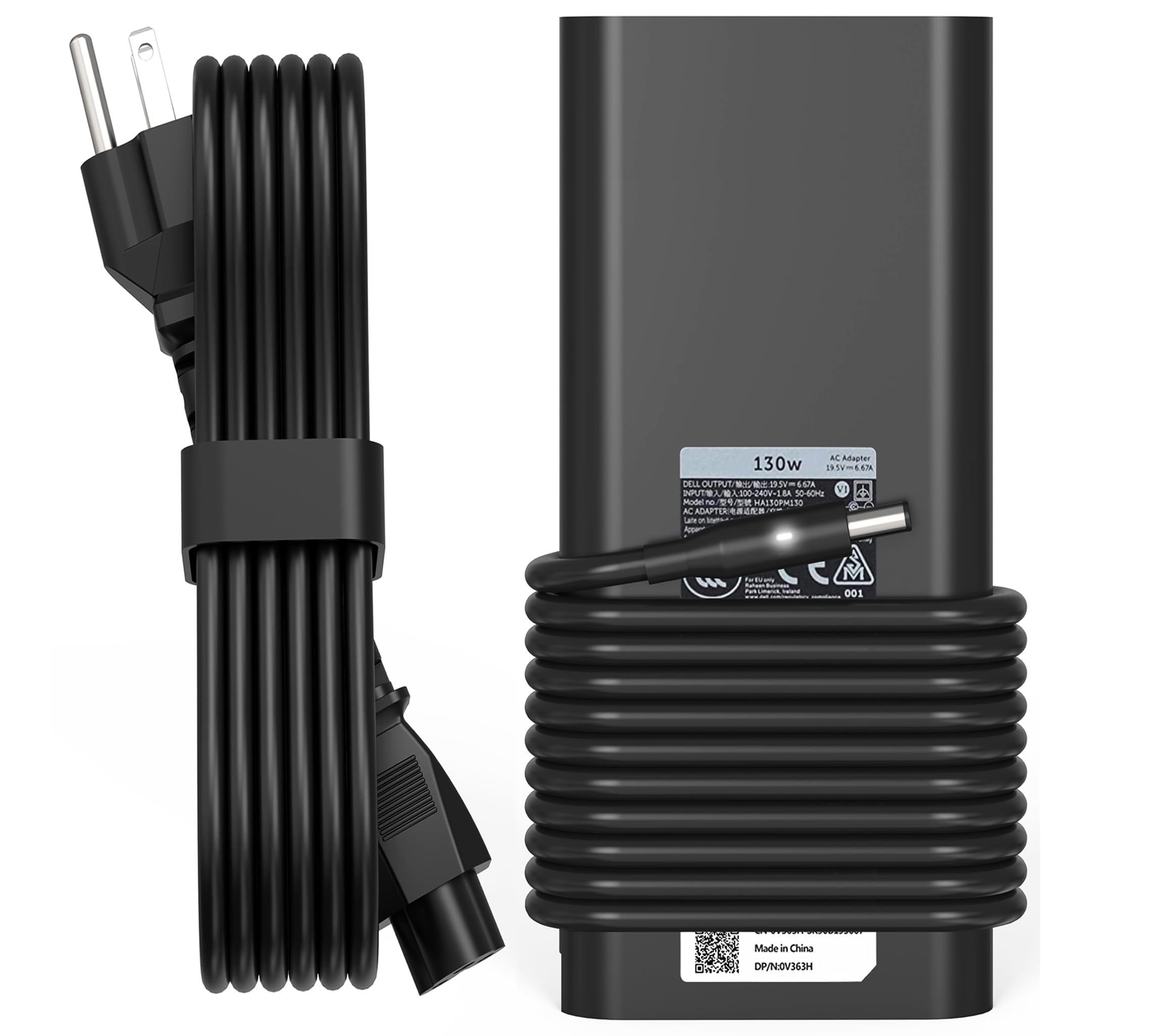Caricatore 130W Per Dell XPS 15, Precision E Inspiron 16 Plus – Alimentatore Compatibile Con 19.5V 6.67A E Connettore 4.5mm