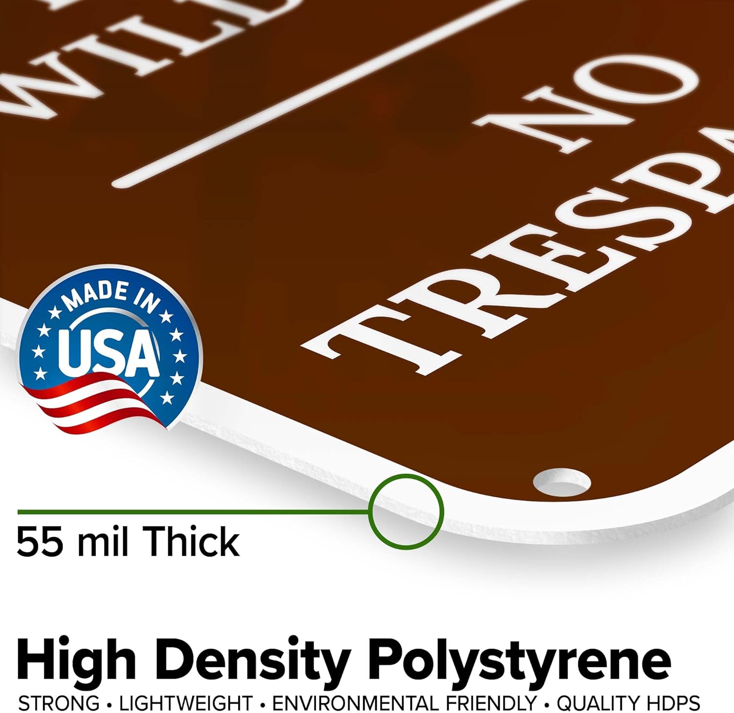 Area Behind Sign Is Reserved For Wildlife No Trespassing Sign, 12x18 Inches, 55 mil thick HDPS (high density polystyrene), Made in USA by My Sign Center