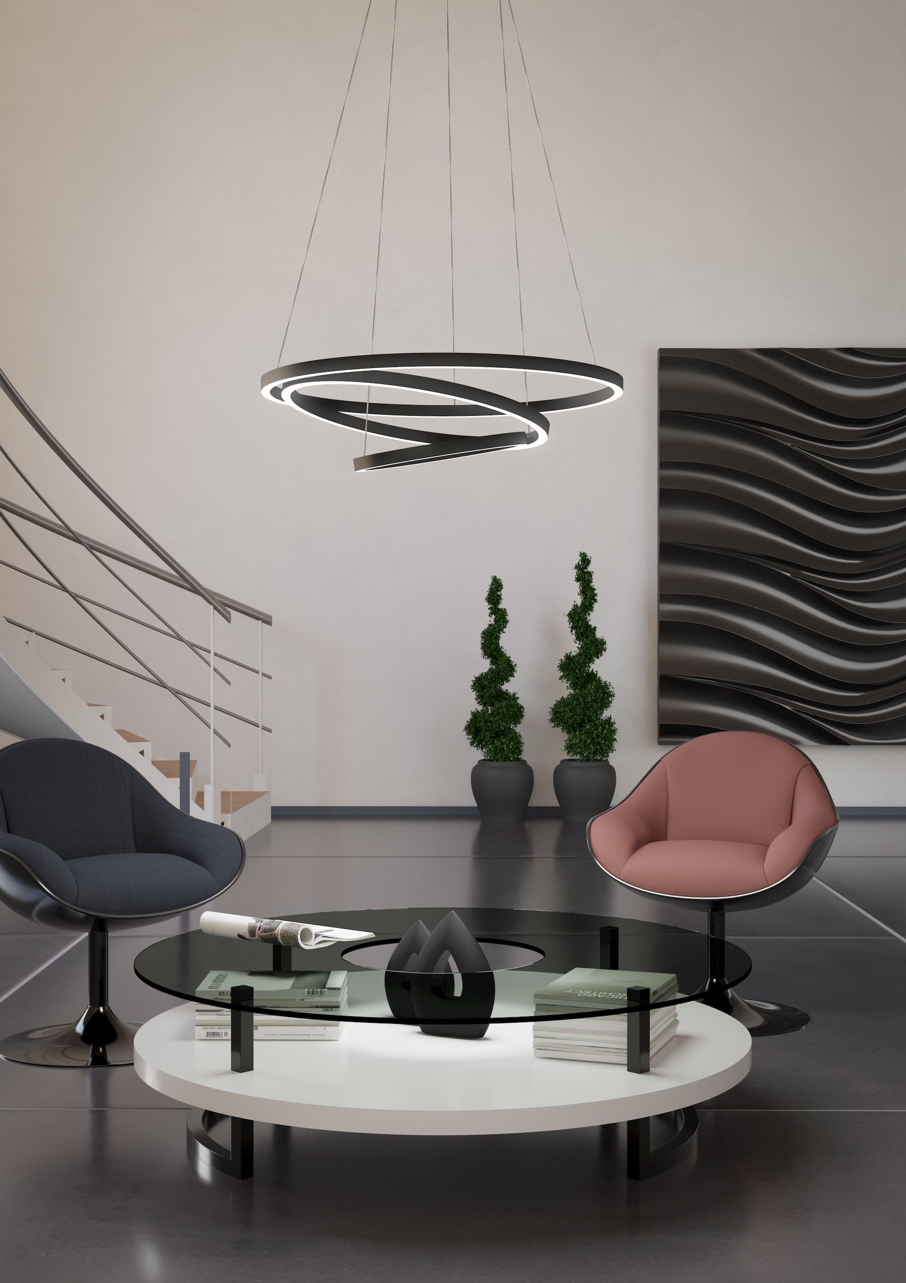 EGLO connect.z Smart Home lampa wisząca LED Lobinero-Z, ściemniana lampka pierścieniowa, ZigBee, aplikacja i sterowanie Alexa, regulacja barwy światła (ciepła – zimna biel), czarny metal