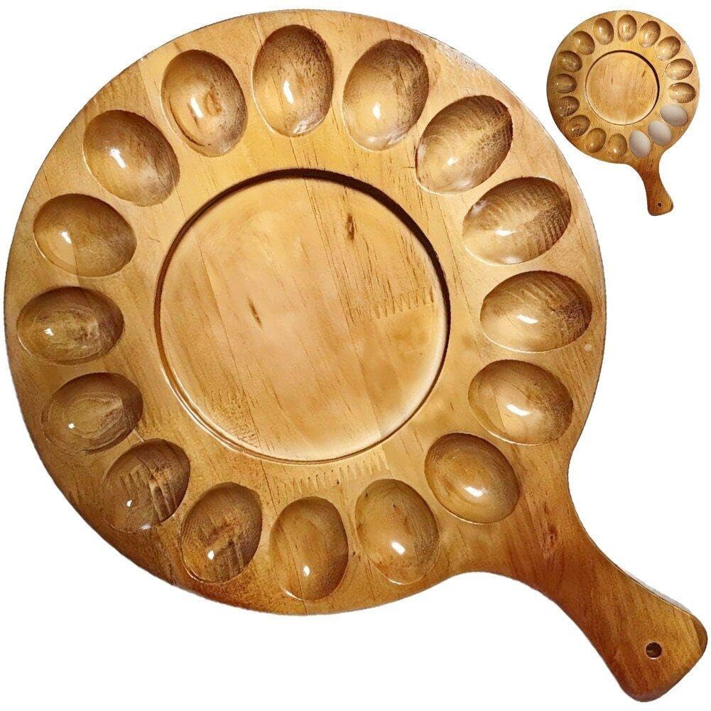 Vassoio per Uova Alla Diavola In Legno e Tagliere per Salumi