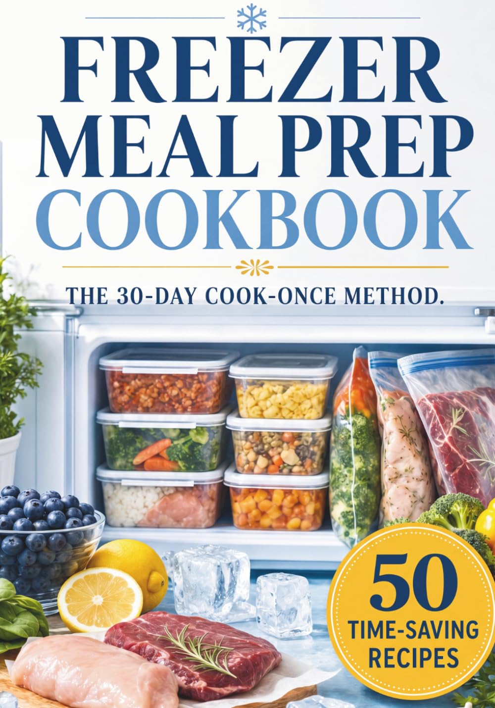 Freezer Meal Prep Cookbook: The 30-Day Cook-Once Method. 50 Easy Freezer-to-Table Recipes with Smart Shopping Lists for Busy People