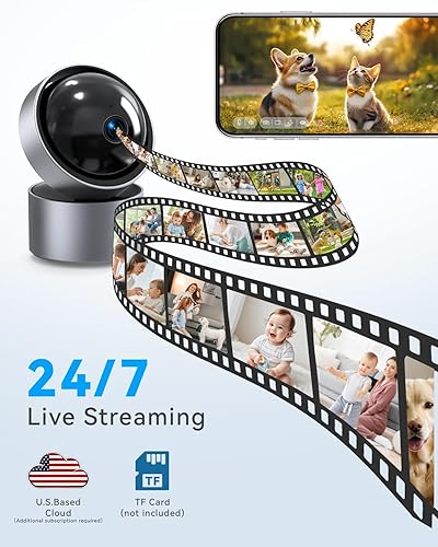 Miniatura 7 de Cámara de seguridad para interiores - Notificación descriptiva de IA, cámara de seguridad inteligente 2.4G y 5GWIFI 2K  Nube de EE. UU.  Envío de
