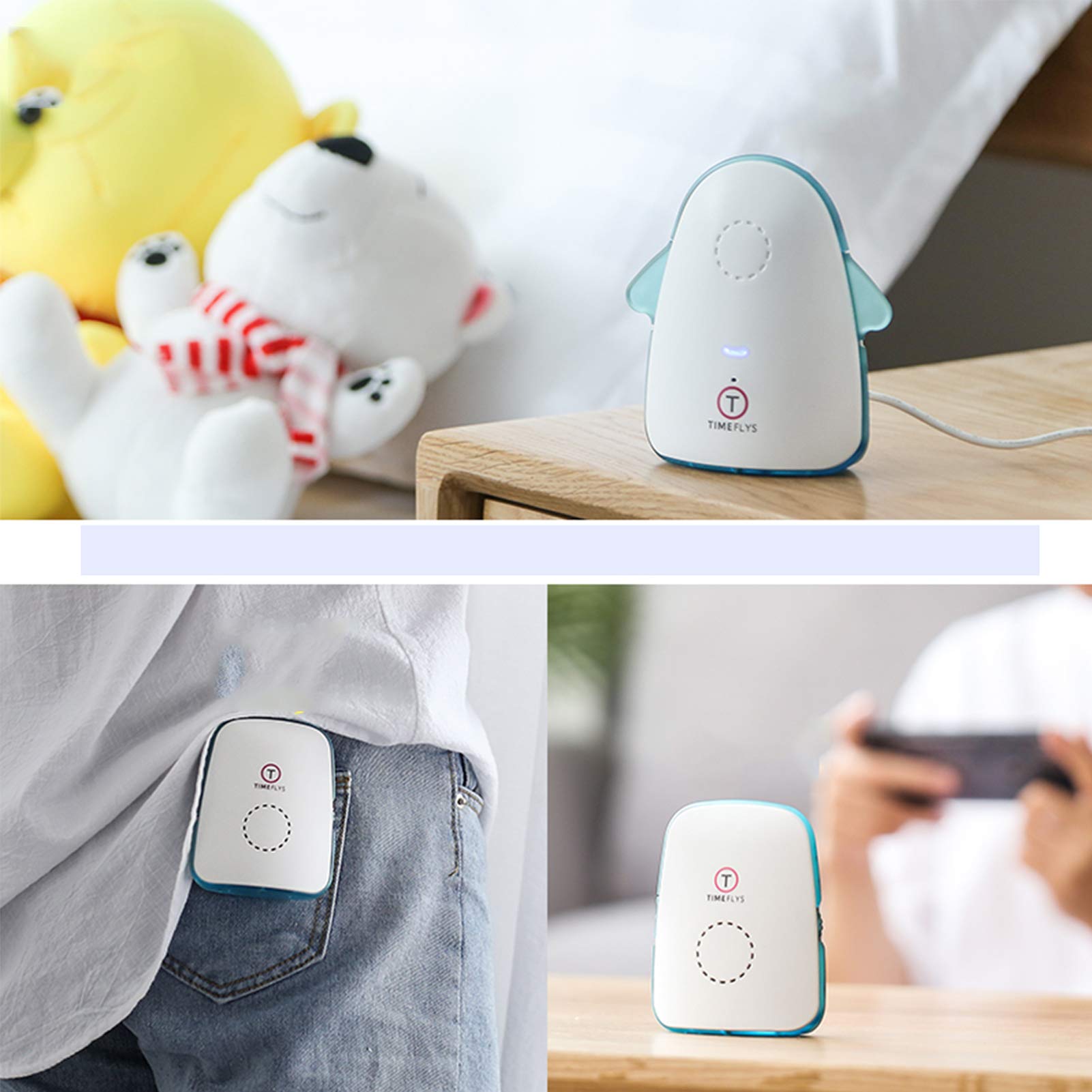 Baby Monitor Monitor Audio Portatile Unidirezionale Riduzione Automatica Del Rumore Visione Notturna Automatica