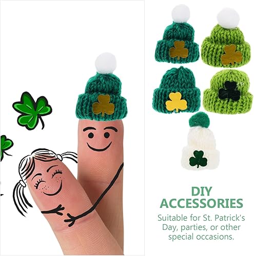Miniatura 4 de Abaodam 25 piezas Mini sombreros de punto en miniatura sombreros de punto de San Patricio sombreros de punto sombreros de muñeca mini sombrero de
