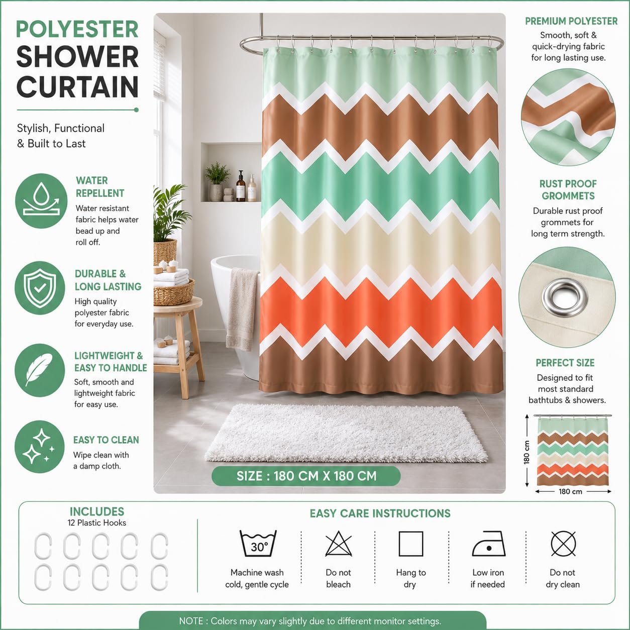Chevron Shower Curtain - Modern Stripes -4 Chevron Shower Curtain - Modern Stripes -4