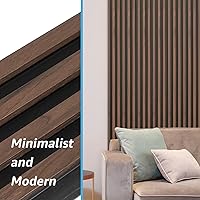 Vista 4 de Art3d WPC - Paquete de 8 paneles de pared de listones de madera para decoración de interiores, paneles acústicos de madera 3D acanalados para sala