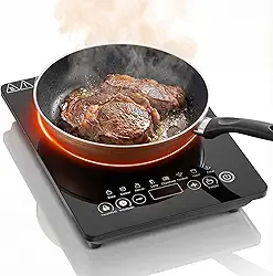 Cooktop de Indução Portátil, 2200W, 1 Boca, 9 Níveis de Potência, Temporizador 99 Minutos, Trava de Segurança, Preto