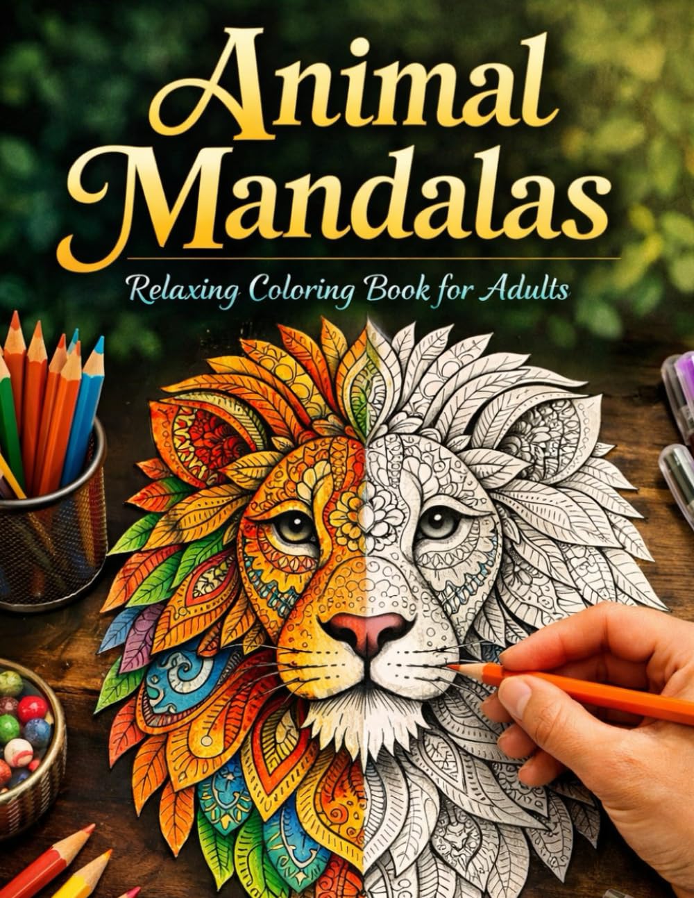 Animal Mandalas: Relaxing Coloring Book for Adults