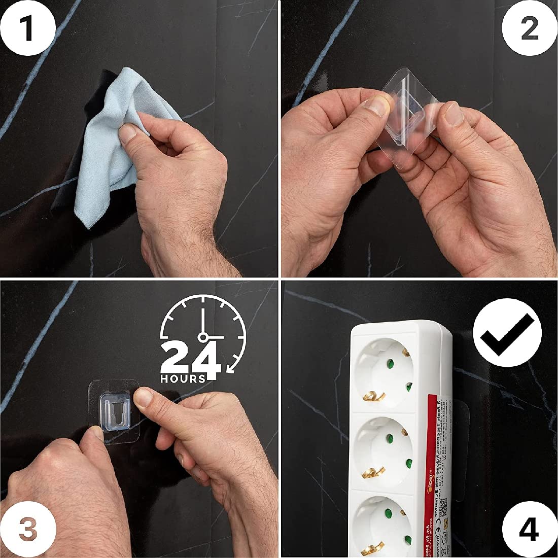 10 paia di ganci da parete a doppia faccia, ganci autoadesivi a doppia faccia, ganci adesivi trasparenti, ganci multifunzionali, impermeabili, resistenti all'olio, senza perforazione, rimovibili