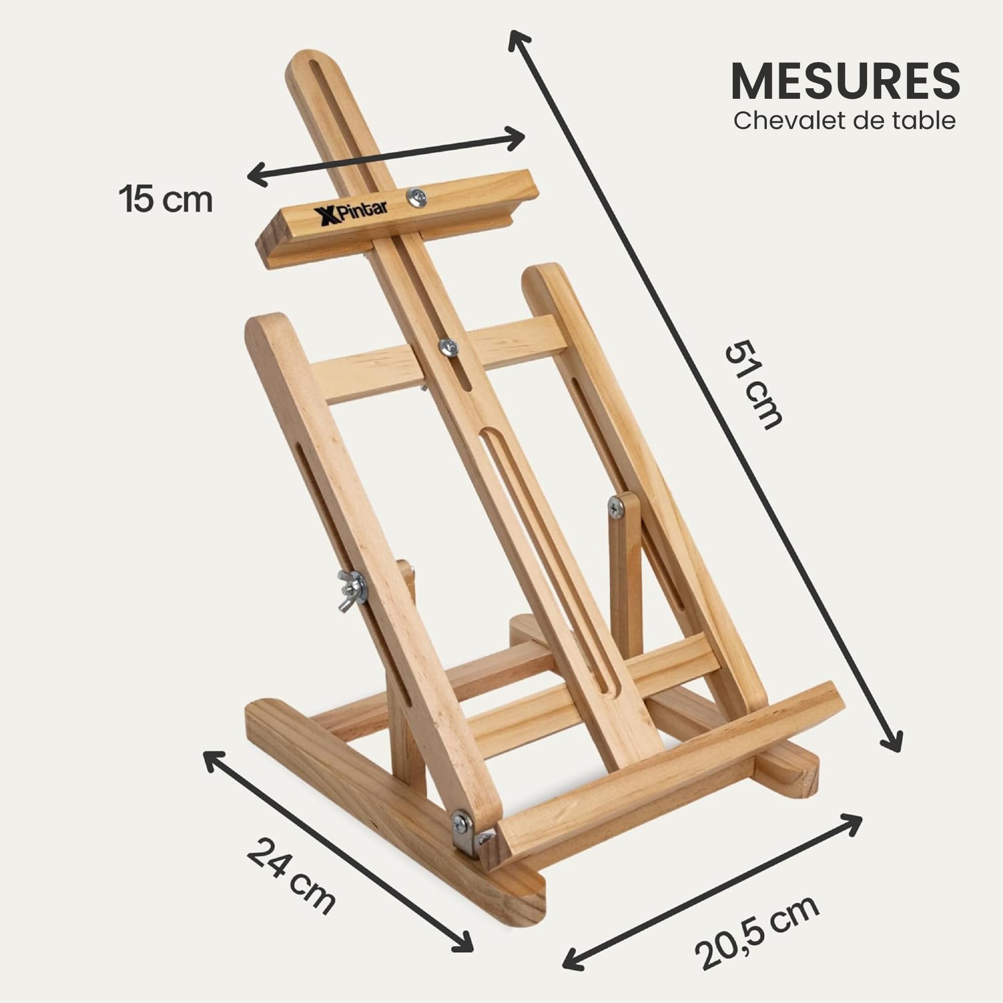 Kit Pintura Acrílica con Caballete de Mesa Madera Altura Ajustable 24 Colores 12 ml Lienzo 24x30 cm Paleta 6 Pinceles Set Artista para Principiantes y Adultos Montaje Rápido Regalo Creativo Clases DIY