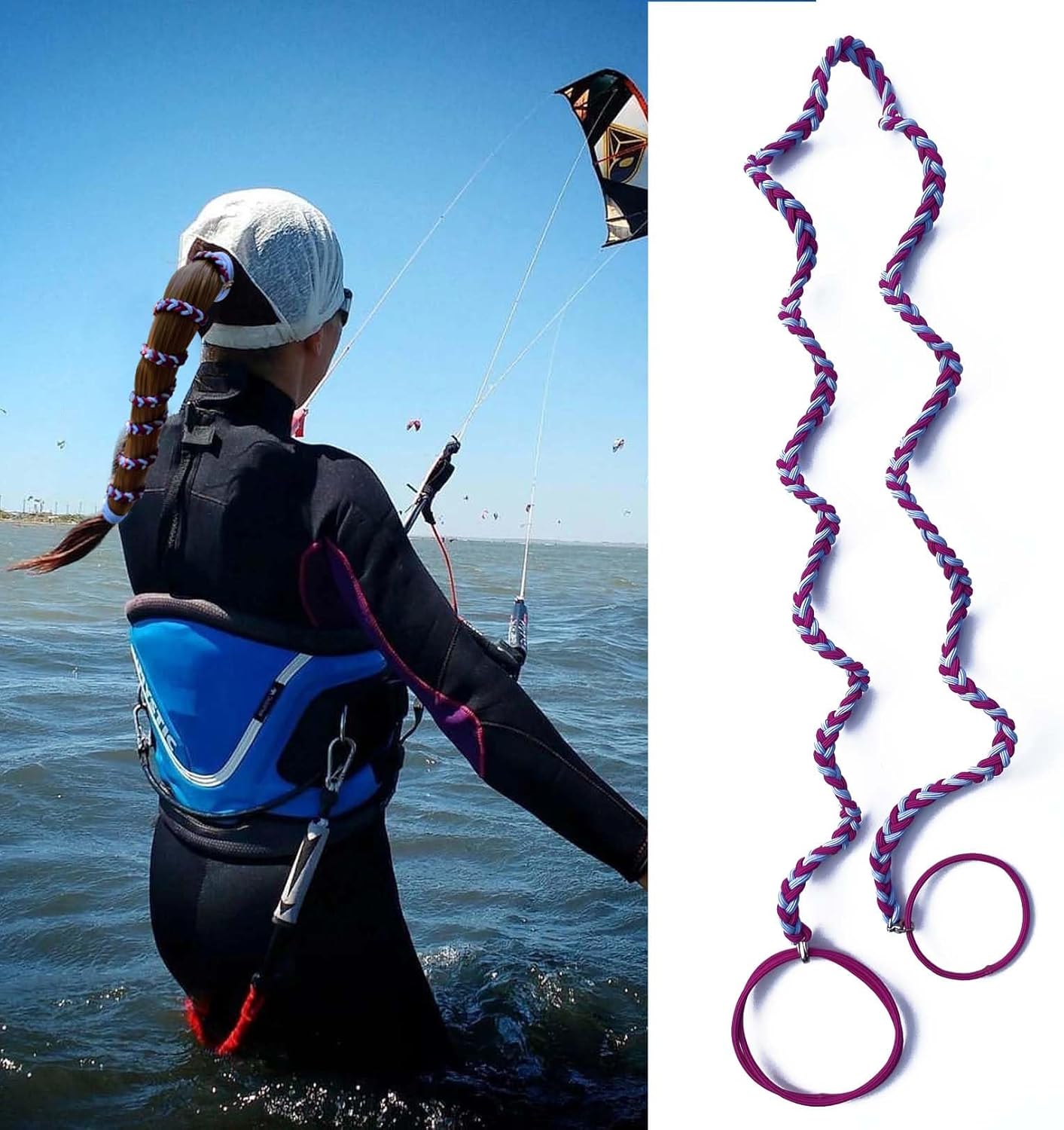 リボン ヘアゴム♡カノンリボン〜long〜♡花柄♡ブルー系