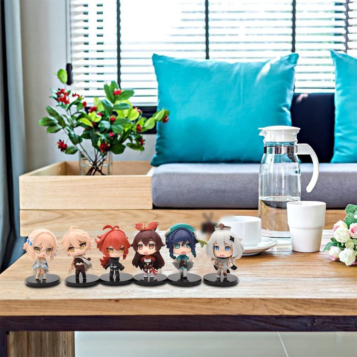 Genshin Impact Mini Figurines Set – 6 Pièces PVC – Décoration De Gâteau, Anniversaire, Fête Thématique