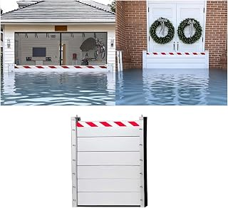 Dam Garage Entry Flood Prevention Baffle L102cm H20/40/60/80/100/120/140cm Aluminum Reusable Heavy Duty - Flood Control Barrier for House Front Door Commercial Home Rust-Proof(102 * 120cm)