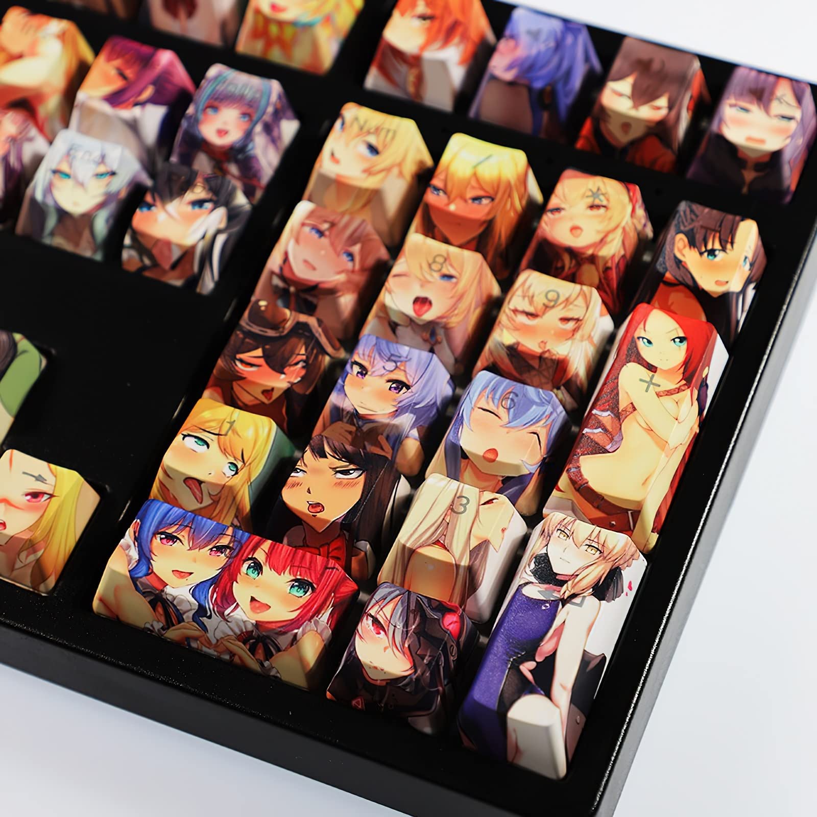 Set KeyCap Ahegao, 108 Tasti OEM Profile Dye-Sub Japanese Anime PBT Keycaps for Cherry MX Switch Custom Mechanical Gaming Keyboard
