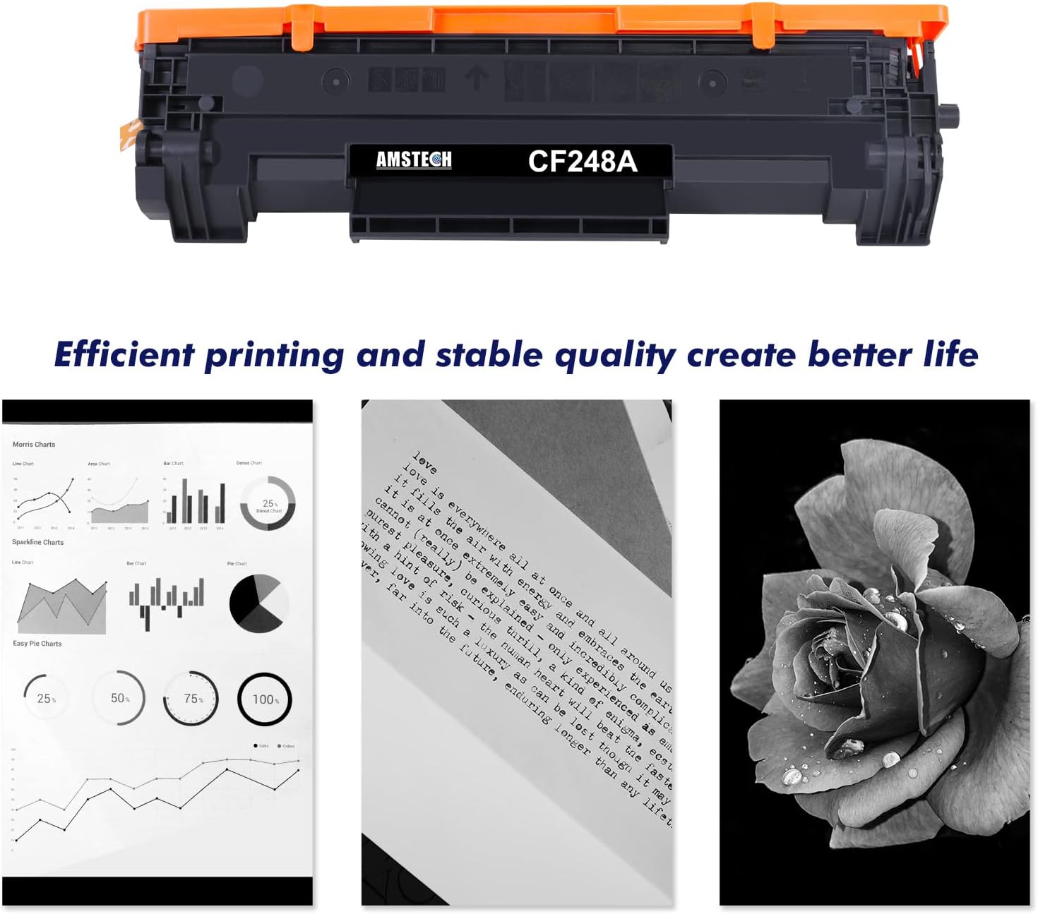 48A CF248A Toner Cartridge 2-Pack Compatible Replacement for HP 48A CF248A Toner Cartridge for HP Laserjet Pro M15w M29w M30w M31w MFP M28w M28a M29a M15a M16a M16w Printer Toner Black