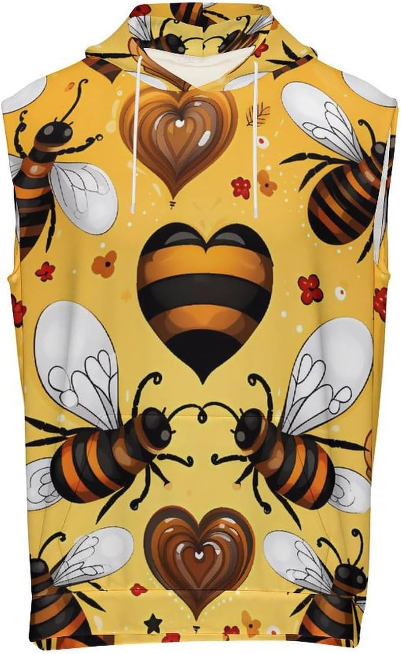 Men's Workout Hooded Tank Tops Sleeveless Muscle Gym T-Shirts