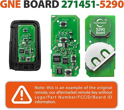 Miniatura 4 de Reemplazo para 2010 2011 2012 2013 2014 2015 Smart Proximity Toyota Prius Plug-in GNE 271451-5290 Llavero de tablero HYQ14ACX 315MHz 4 botones