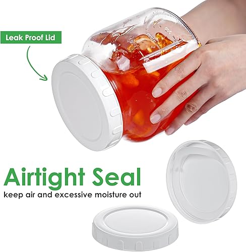 Miniatura 4 de Qianfenie Paquete de 2 tarros de almacenamiento de vidrio de boca ancha con tapa hermética, tarros de almacenamiento de alimentos de 1 galón con