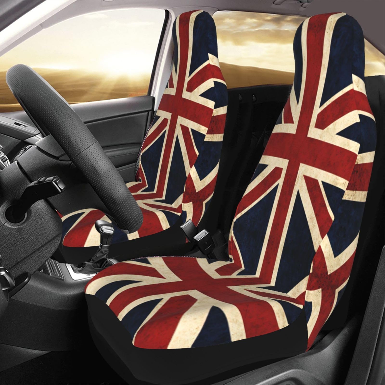 Amazon | ヴィンテージ ユニオンジャック 英国国旗 車シートカバー 2点 