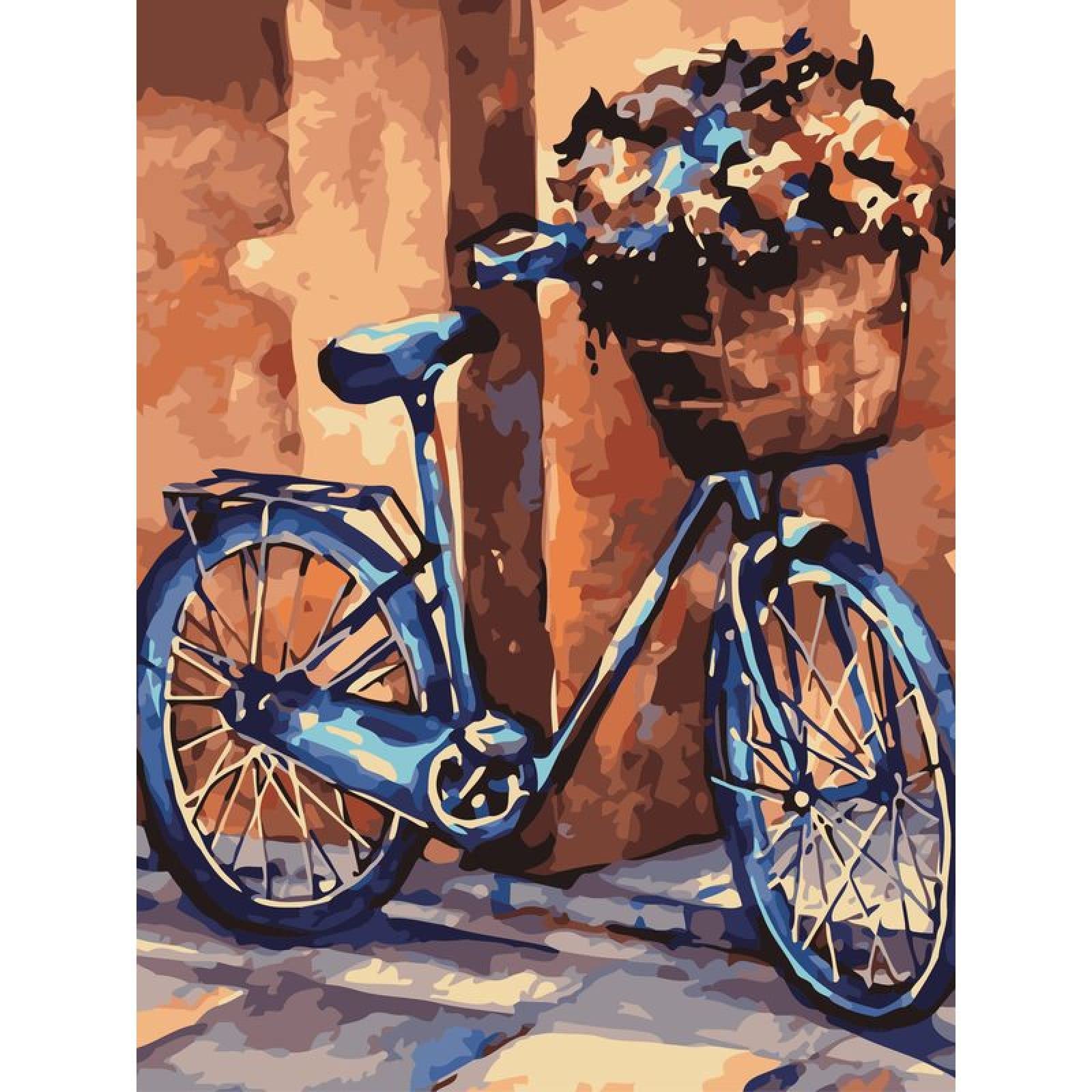 BIIONE Pittura Fai-Da-Te Con Numeri Per Adulti Bambini Principianti, Fiori Nel Telaio Della Bicicletta, Senza Cornice, 50X70 Cm Regalo Di Pittura A Olio Su Tela Digitale Fai-Da-Te, Pittura Fai-Da-