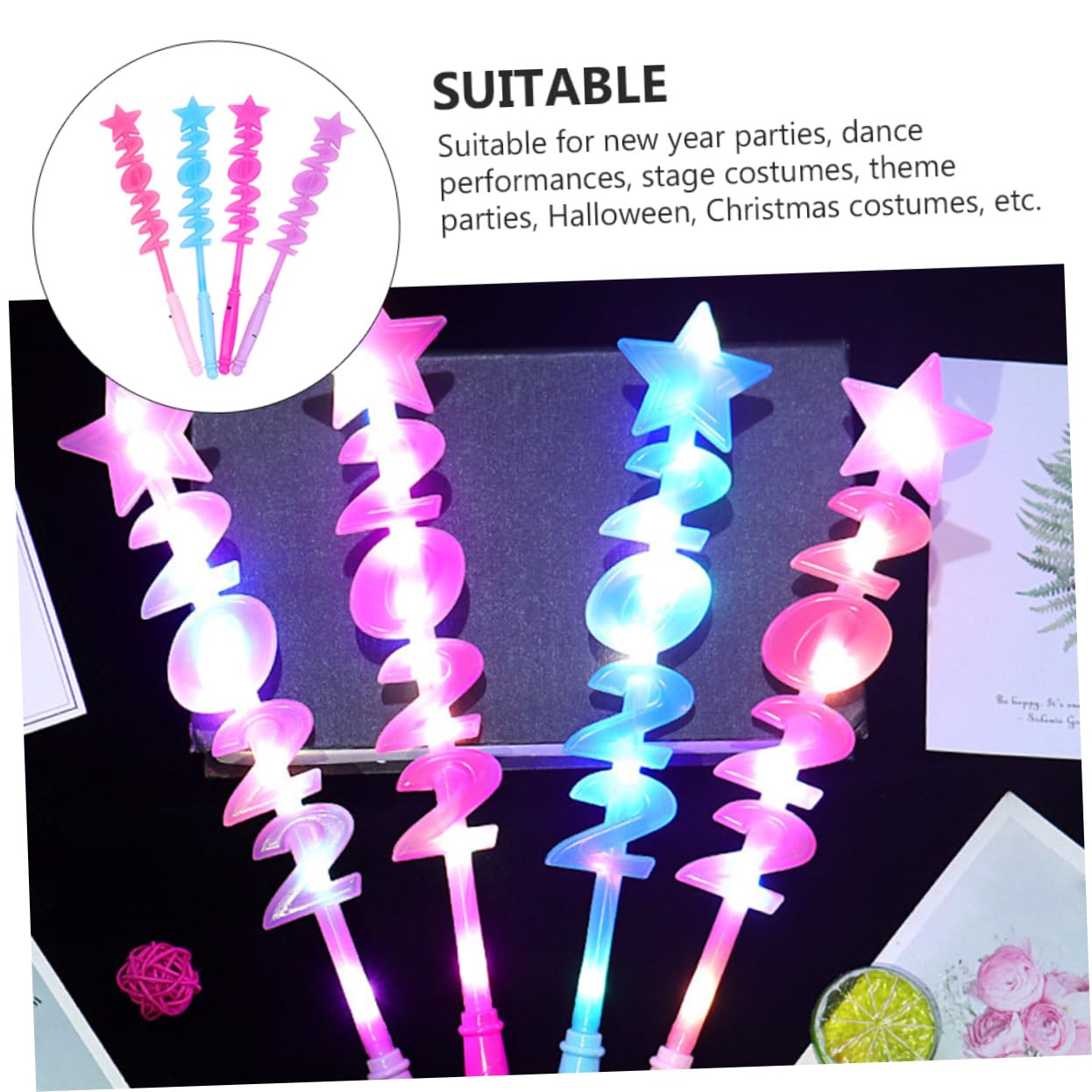 UPKOCH 12piezas Palos Luminosos De Modos De Luz Juguete Brillante Para Fiestas Halloween y Celebraciones Diversas Aleatorios