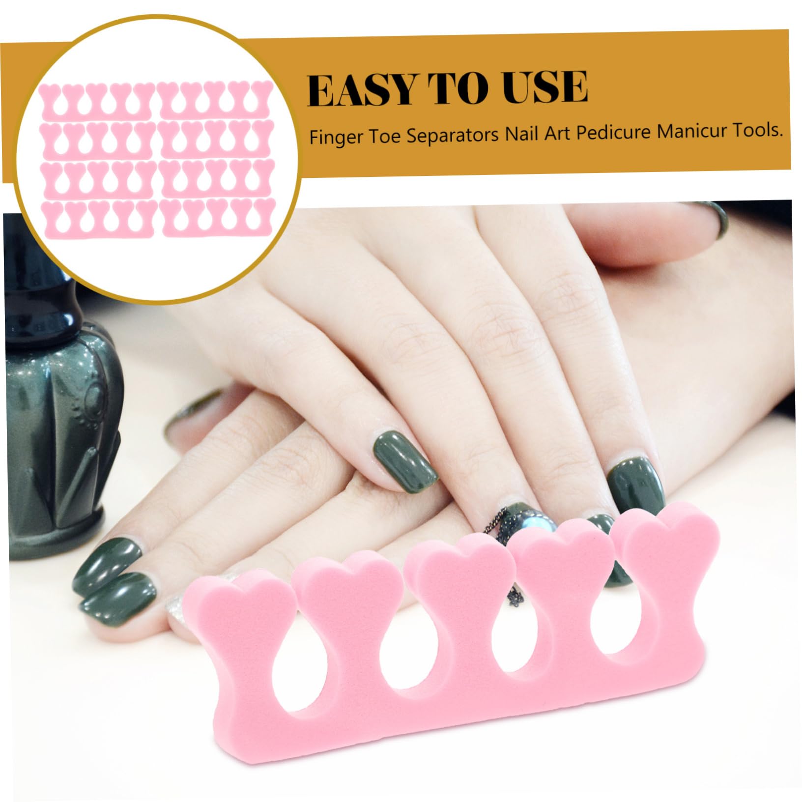 SOESFOUFU 40pc Pink Foam Nail Toe Separators Manicure Pedicure Set Easy Nail Art Tool Kit