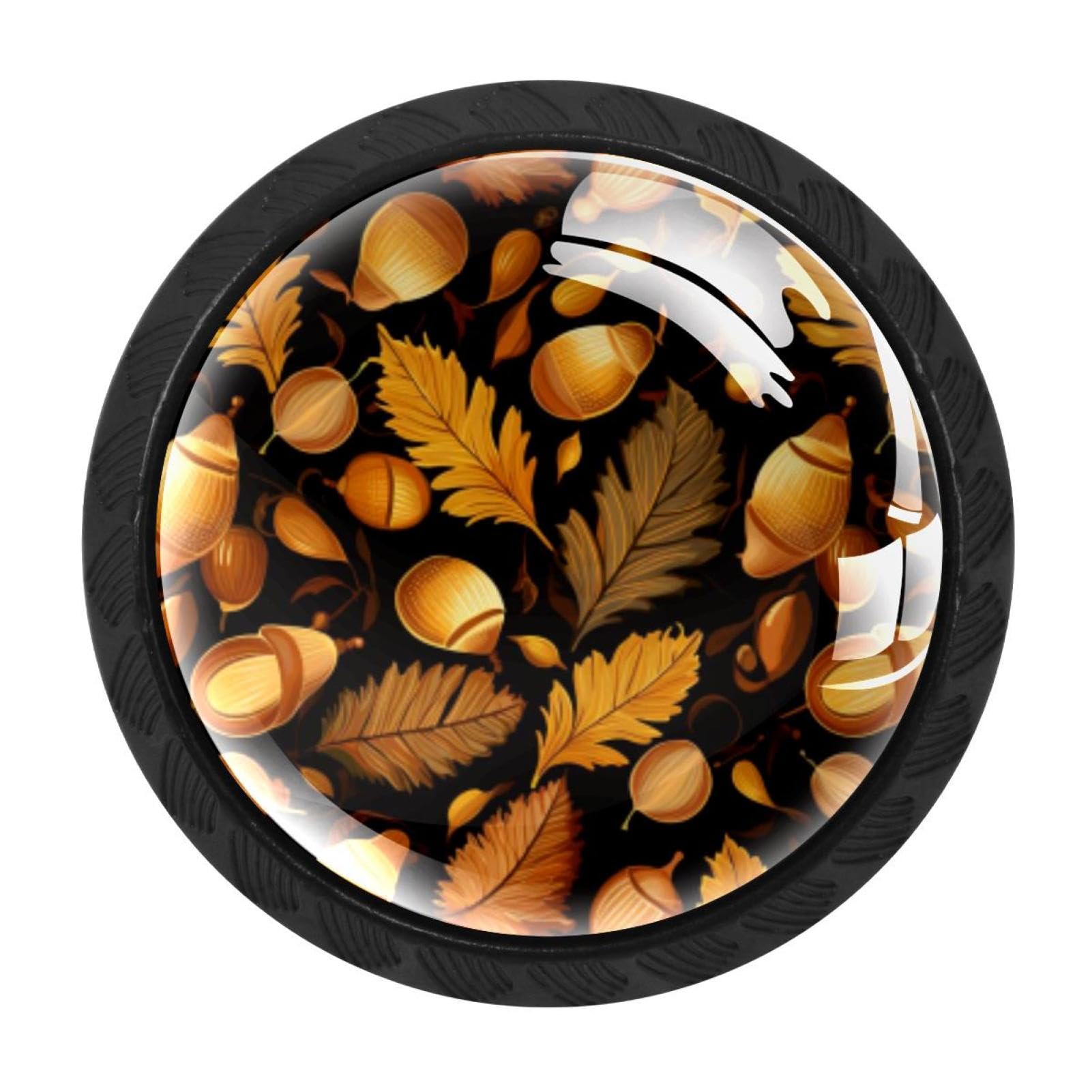 CHENZZZZ 4 Pieces Thanksgiving Acorn Kitchen Cabinet Knobs Drawer Knobs Dresser Knobs Black Knobs Drawer Pulls Dresser Drawer Handles Knobs for Dresser Drawers