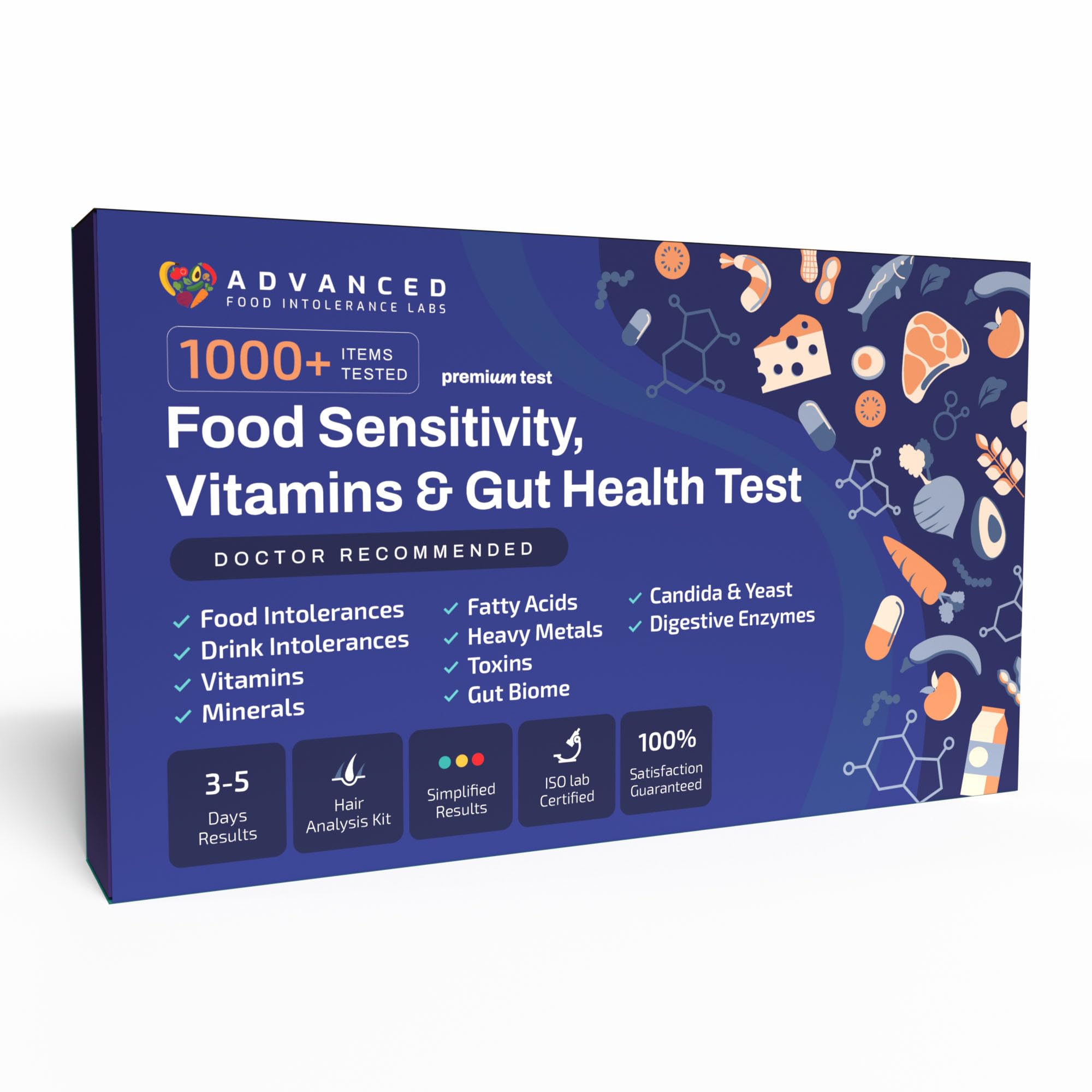AFIL 1000+ Foods, Drinks, Vitamins, Gut, at-Home Wellness Test Kit, Trusted Hair Analysis for Adults & Kids, at-Home Health Non-Invasive, Gluten, Dairy Health Wellness Indicators