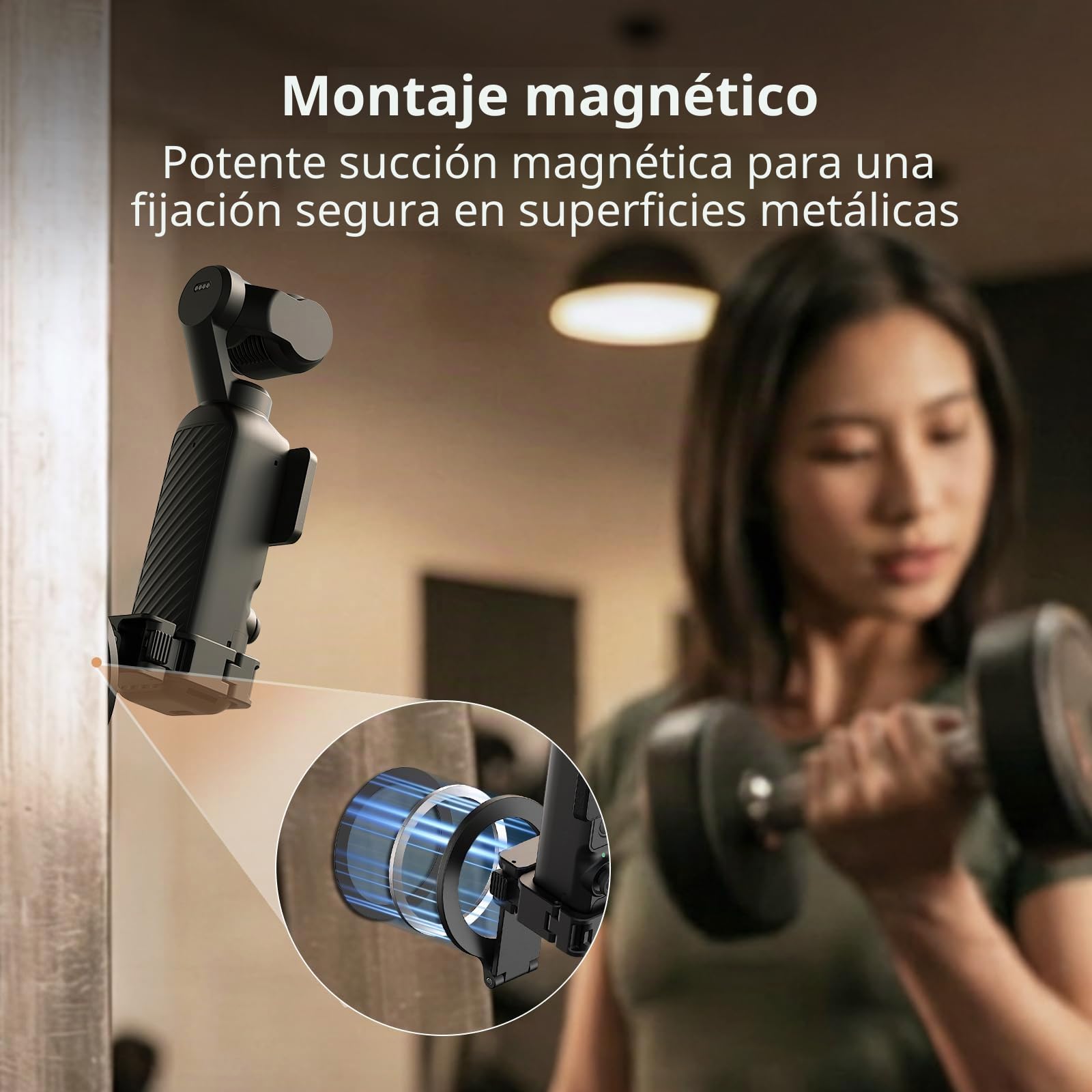 SMALLRIG Soporte magnético para DJI Osmo Pocket 4P/4/3, adaptador de expansión de aleación de aluminio con interfaz bidireccional de liberación rápida, anillo magnético ajustable para teléfono - 6004