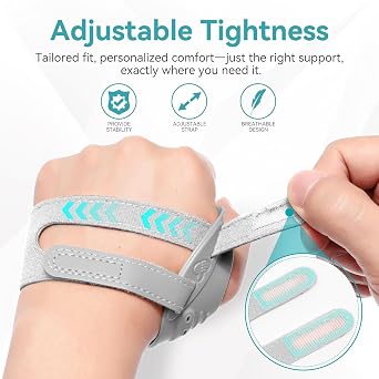 FORTEMOTUS CMC Thumb Brace, Thumb CMC Joint Support Stabilizer for Pain Relief, Tendonitis, Instability, Lightweight & Adjustable Thumb Support Brace for Men and Women (Ash, Right Hand, Medium)