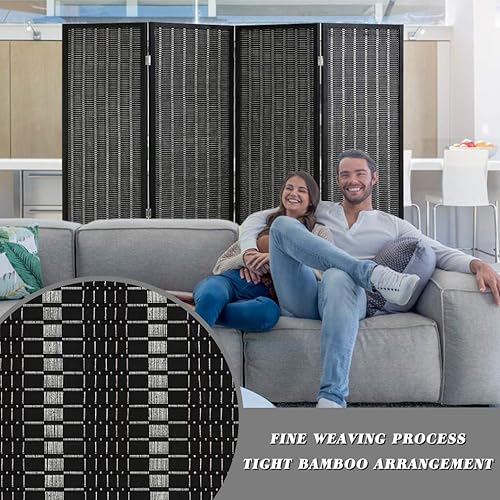 Miniatura 4 de 6 FT Tall Bamboo Room Divider with Good Opaque Effect 4 Panel Room Dividers & Folding Privacy Screens Decorative Separation Wall Divider Room